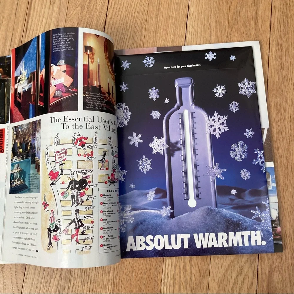 VERY RARE DKNY/ABSOLUT VODKA Gloves sealed inside New York Magazine December ‘94